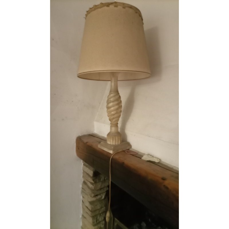 Gueridon Avec Lampe En Albatre