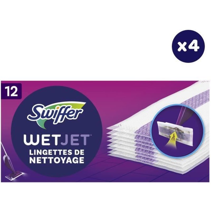 4x12 Lingettes Wetjet, Swiffer