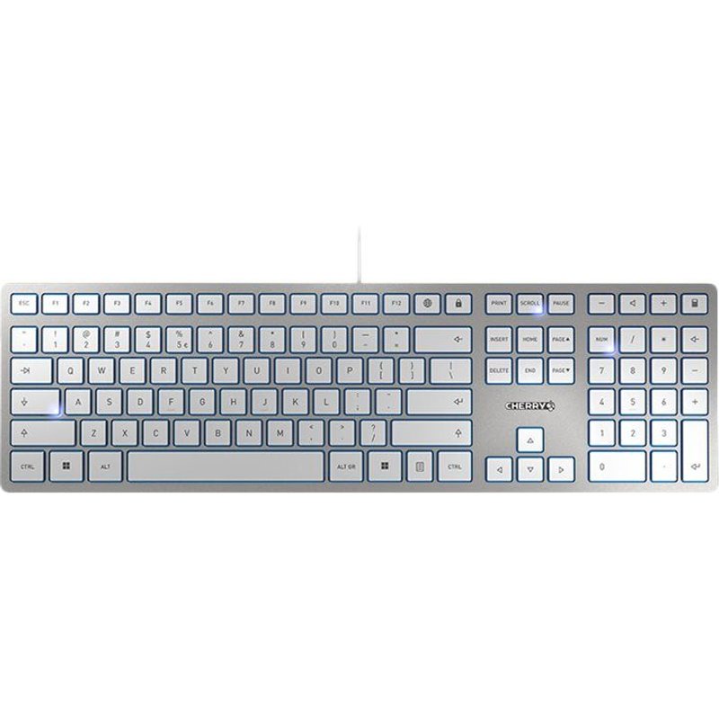 CHERRY KC 6000 SLIM - Clavier - USB - US - commutateur : CHERRY SX - argent