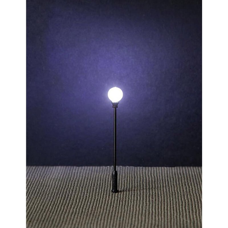 Modélisme Ho : Éclairage Public : Réverbère De Parc Led Lampe Boule Rapportée-Faller