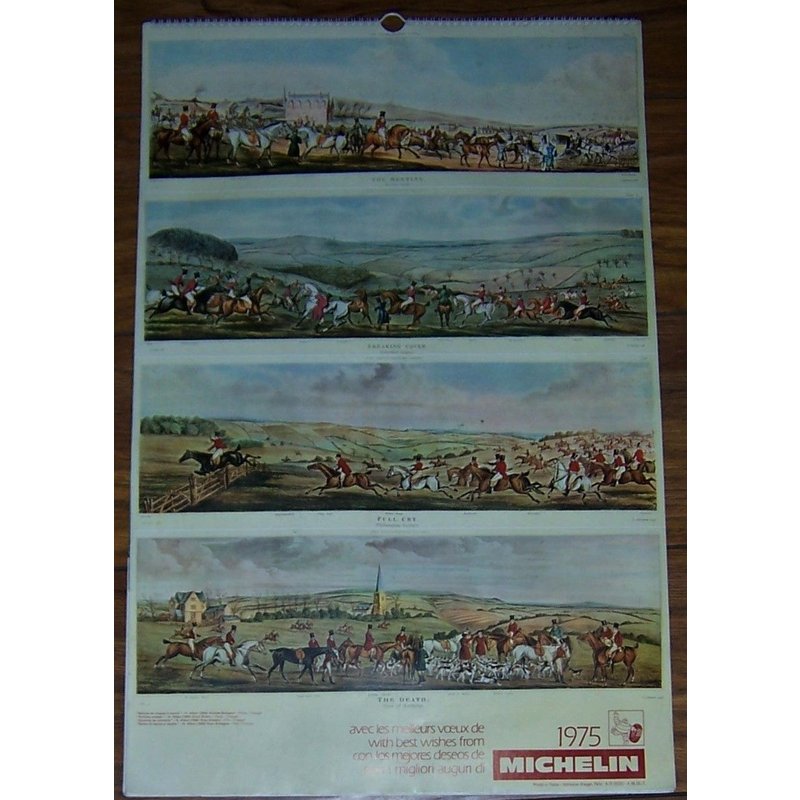Calendrier Michelin 1975 Thème Cheval - 41x64 Cm