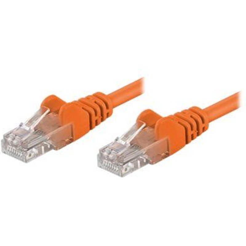 Intellinet - Cordon de raccordement - RJ-45 (M) pour RJ-45 (M) - 20 m - UTP - CAT 5e - démarré, sans crochet - orange