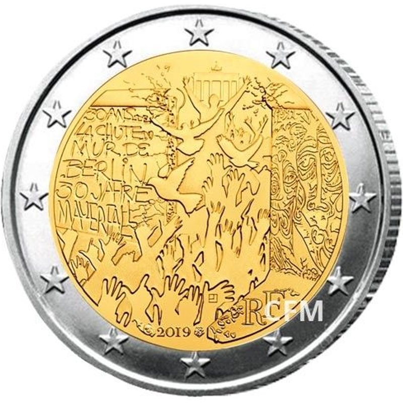 Pièce De 2 Euros Chute Du Mur De Berlin En Capsule Plastique