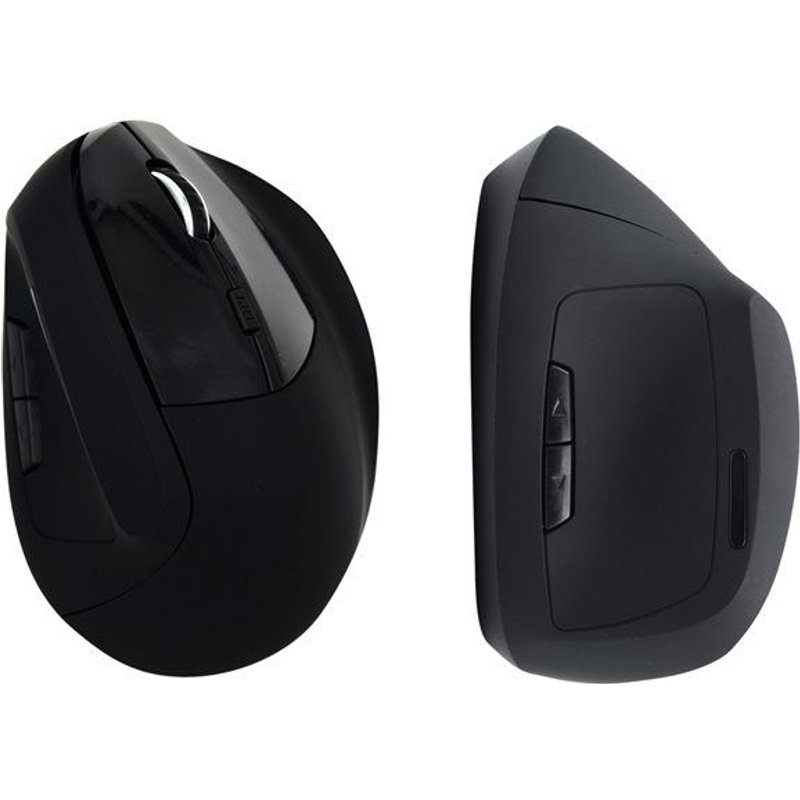 Ewent EW3158 - Souris verticale - ergonomique - optique - 5 boutons - sans fil - 2.4 GHz - récepteur sans fil USB - noir