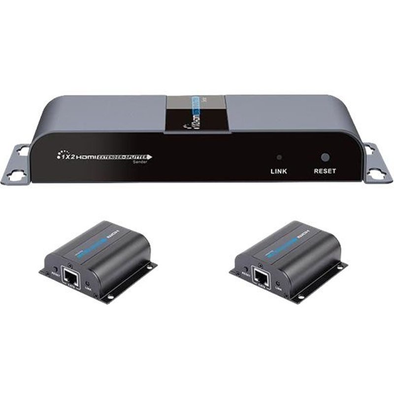 TECHly HDMI 1x2 Extender Splitter over CAT6/6a/7 50m with IR pass-back - Émetteur + 2 récepteurs - rallonge vidéo/audio/infrarouge - HDMI, infrarouge - plus de CAT 6/6a/7 - 2 ports - jusqu'à 50 m