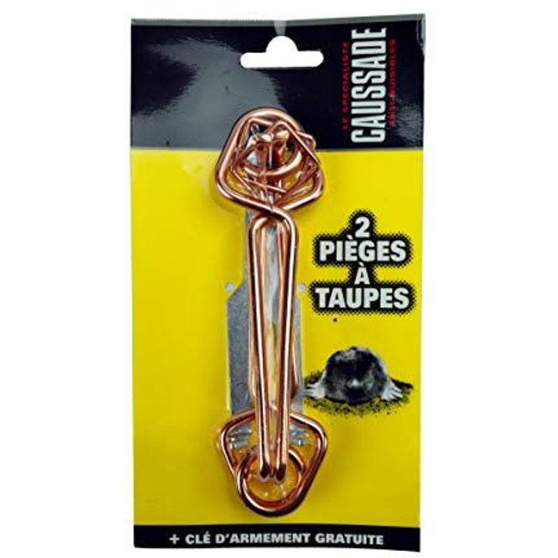 Caussade CATPIEGE Pièges à Taupes - Kit 2 Pièges, 2 Tendeurs et Clé d'armement, Economique et Radical Jardin