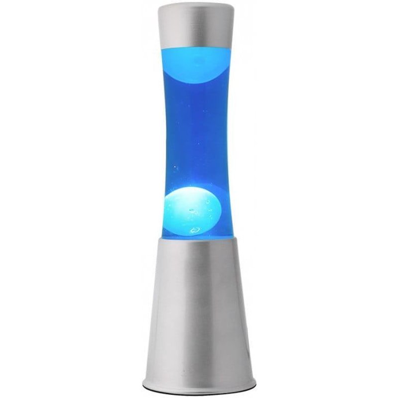 Itotal - Lava Lamp 40 Cm - Silver Base, Blue Liquid And White Wax (Xl