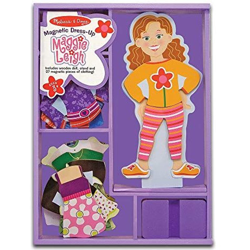 Melissa Doug Maggie Leigh Magnetic Wooden Dress-Up Doll Pretend Play Set (25+ Pieces, Great Gift For Girls And Boys - Best For 3, 4, 5, And 6 Year Olds)