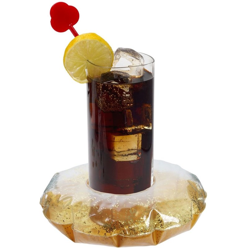 Porte Gobelet Gonflable Paillettes - Diam. 18 Cm - Doré