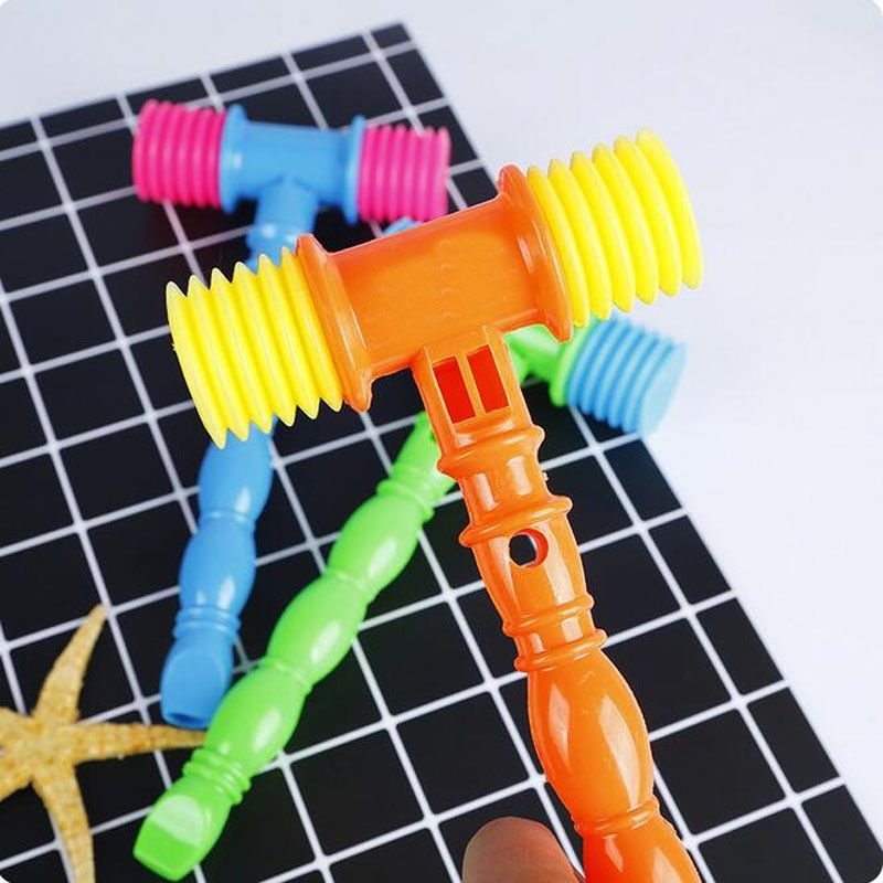 1pc Petit Instrument De Musique Interagir Jeux Jouets Éducatifs Pour Enfants En Plastique Vocal Frapper Marteau Infantile Jouer Sifflets Cadeau