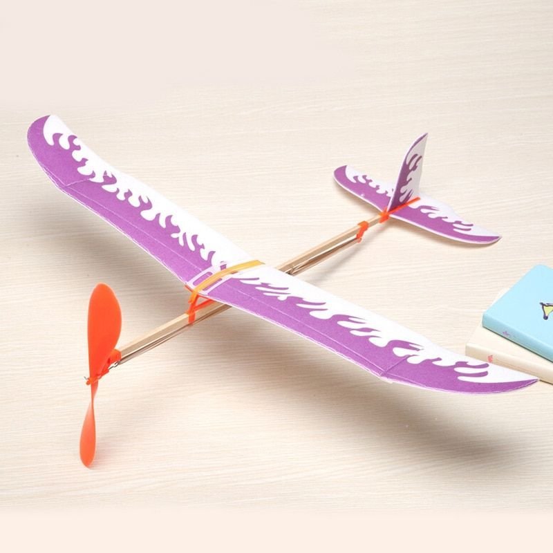 1 Ensemble Élastique Avion Papier Jet Planeur Modèles Enfants Apprentissage Machine Éducative À La Main Bricolage Science Modèle Jouets Pour Les Enfants