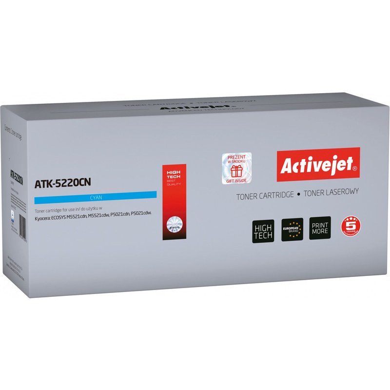 Activejet Cartouche toner ATK-5220CN (Kyocera remplacement TK-5220C ; Supreme ; 1200 pages ; bleu)