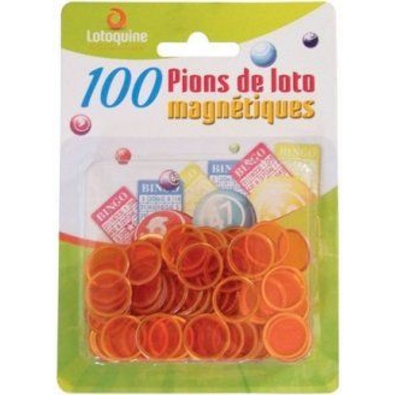 100 Pions De Loto Magnetique Orange - Accessoire Bingo