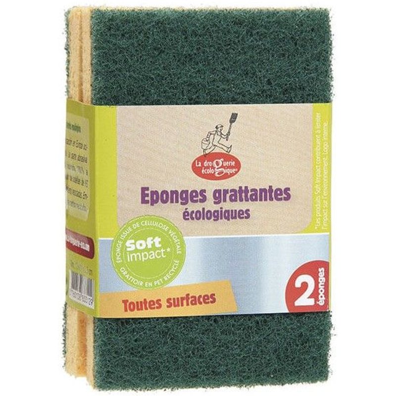 LOT 2 EPONGES GRATTANTES VERTES