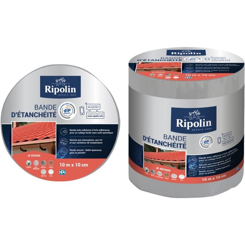 Bande d'étanchéité RIPOLIN 10MX10cm Gris