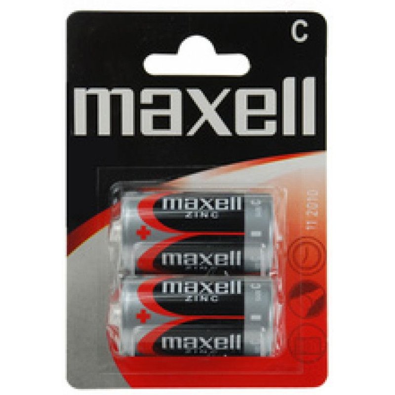 PILES SALINES R14 C CARBONE ZINC MN1400 1.50V x2 MAXELL