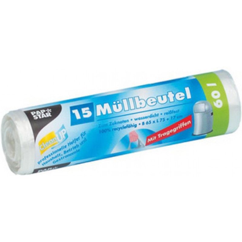PAPSTAR Sac poubelle HDPE, 60 litres, transparent