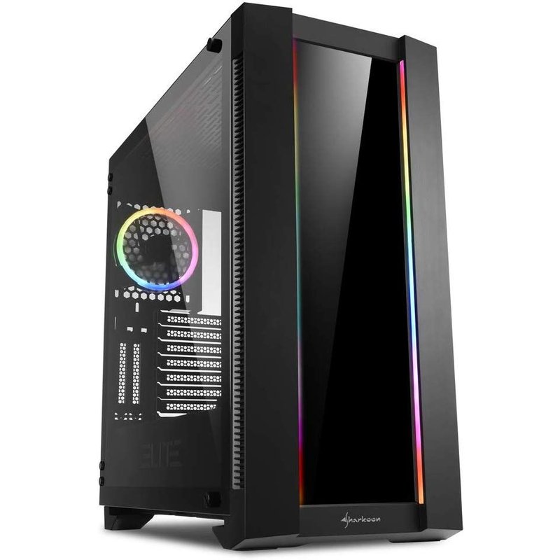 Boitier PC Moyen Tour ATX Sharkoon Elite Shark CA200G RGB avec panneaux vitrés - Noir