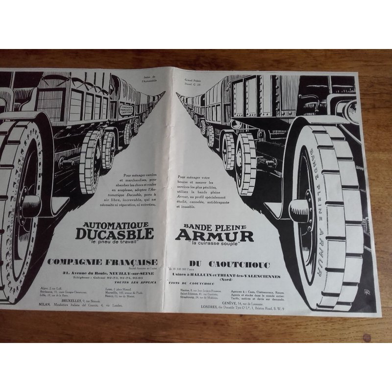 Publicité Années 1920/30 Pour Ménager Camion Et Marchandises Pneus Automatique Bande Pleine Ducasble
