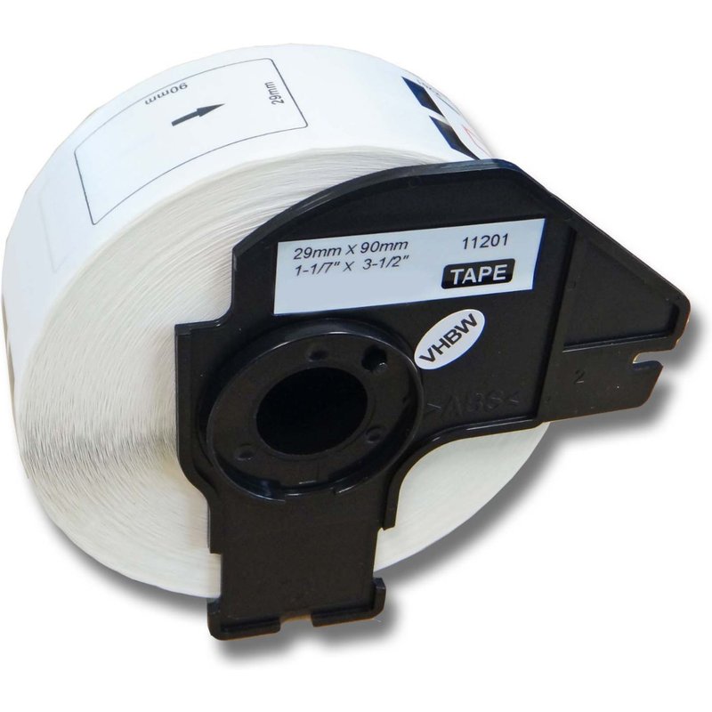 vhbw Rouleau d'étiquettes 29mm x 90mm compatible avec Brother PT QL-550, QL-560, QL560VP, QL-570, QL-580, QL-580N imprimante d'étiquettes - premium