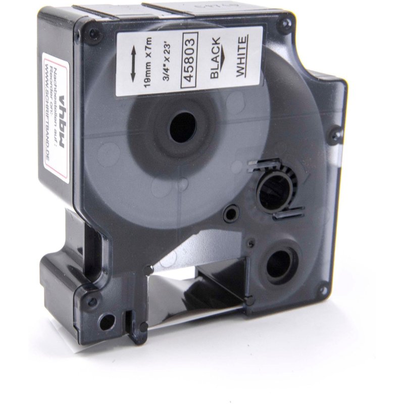 vhbw Ruban compatible avec Dymo LabelMaker PC, PC2 imprimante d'étiquettes 19mm Noir sur Blanc