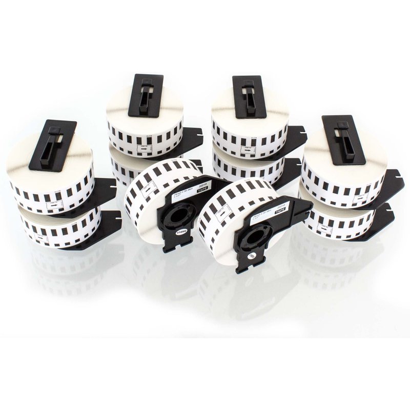 vhbw 10x Rouleau d'étiquettes pour Brother P-Touch QL-650TD, QL-700, QL-710, QL-710W, QL-720, QL-720NW comme Brother DK-22210.