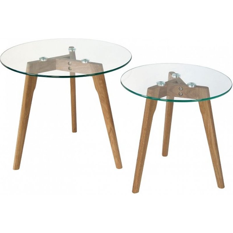 2 Tables Basses Rondes En Verre
