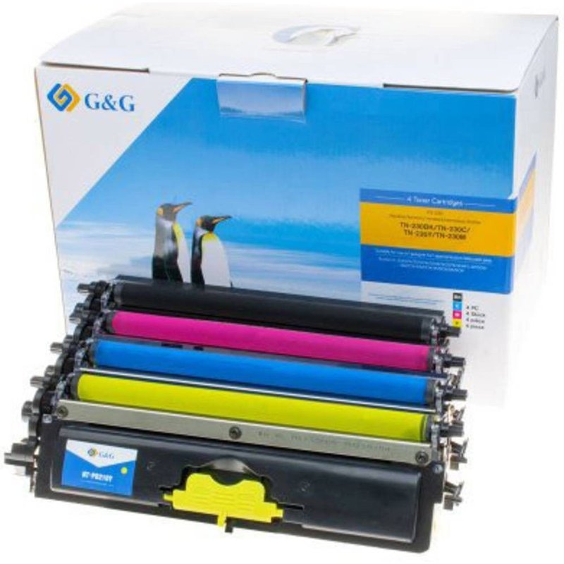 G&G Toner ersetzt Brother TN-230BK, TN-230C, TN-230M, TN-230Y compatible noir, Magenta, Cyan, Gel
