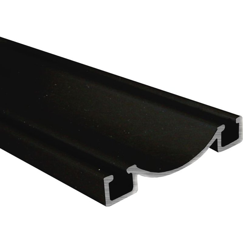 HOMEWELL - Rail bas aluminium pour placard coulissant - Lg 3m (3000 x 53 x 9 mm, Noir Mat)