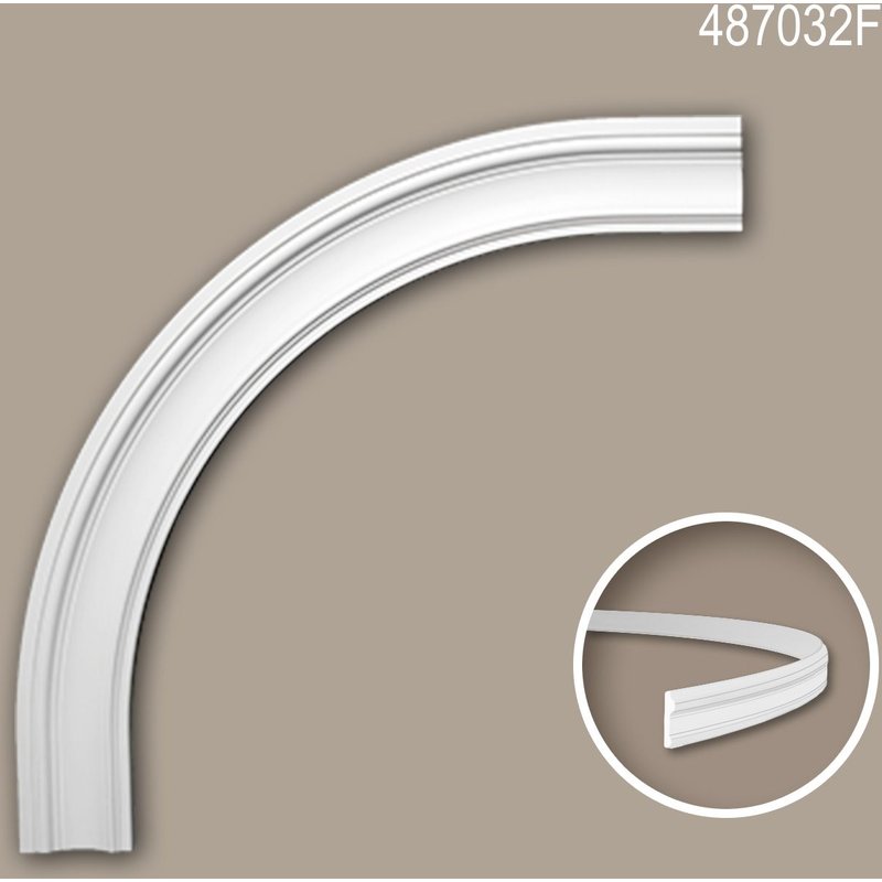 Encadrement d'arche flexible Profhome 487032F Élément de façade Encadrement de fenêtre Élement décorative style Néo-Classicisme blanc