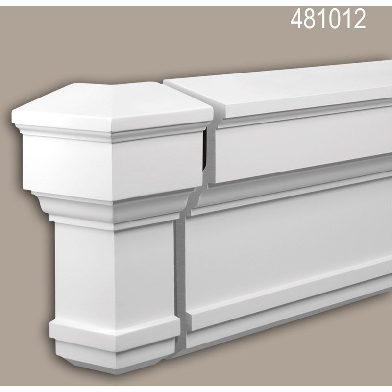 Pièce-raccord angle externe Profhome 481012 Moulure exterieure Élement angulaire Élément de façade style Néo-Classicisme blanc