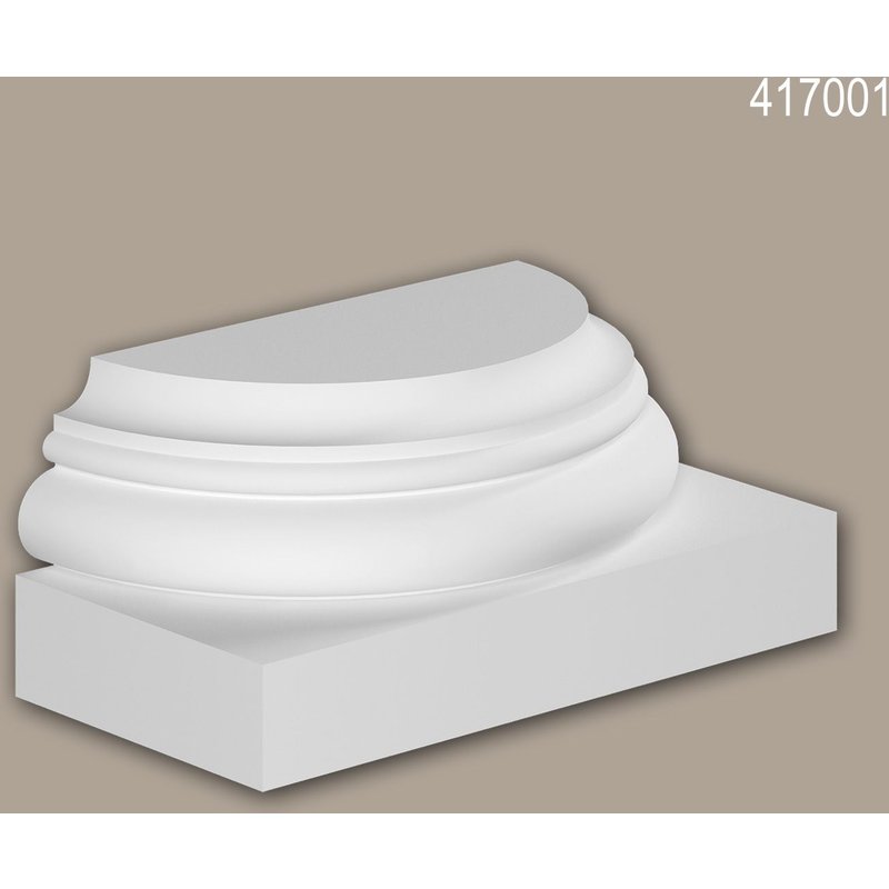 Pied de demi-colonne Profhome 417001 Moulure de façade Colonne Élément de façade style toscan blanc