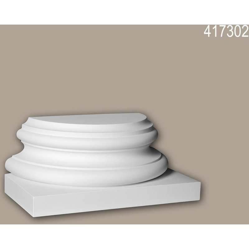 Pied de demi-colonne Profhome 417302 Moulure de façade Colonne Élément de façade style corinthien blanc