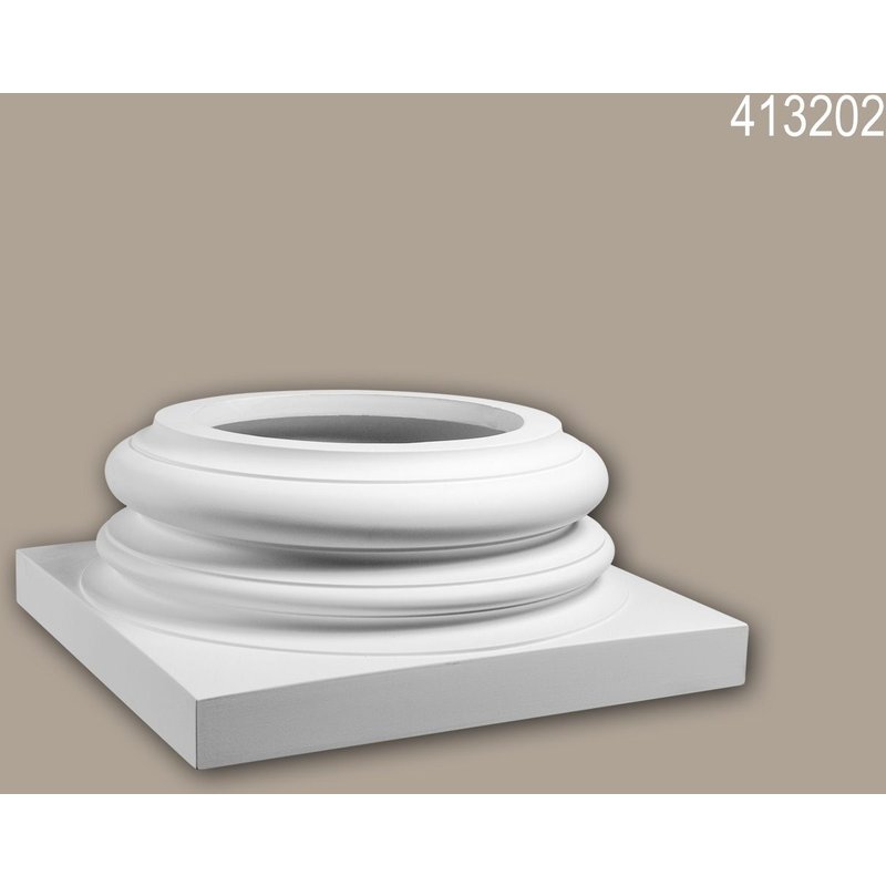 Pied de colonne Profhome 413202 Moulure de façade Colonne Élément de façade style ionique blanc