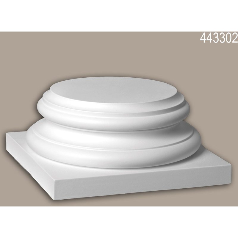 Pied de colonne Profhome 443302 Moulure de façade Colonne Élément de façade style corinthien blanc