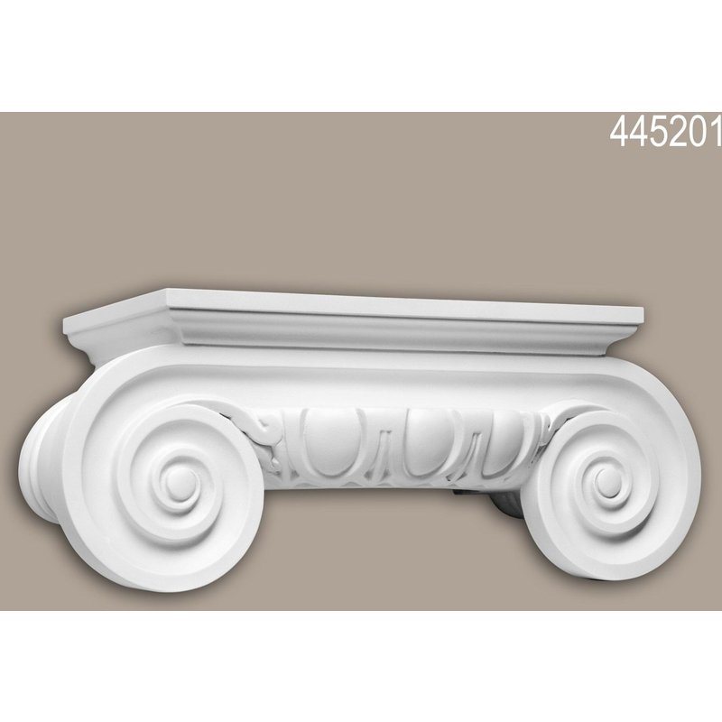 Chapiteau de demi-colonne Profhome 445201 Moulure de façade Colonne Élément de façade style ionique blanc