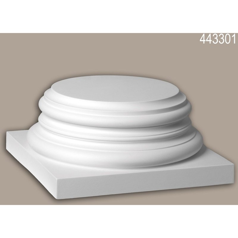 Pied de colonne Profhome 443301 Moulure de façade Colonne Élément de façade style corinthien blanc