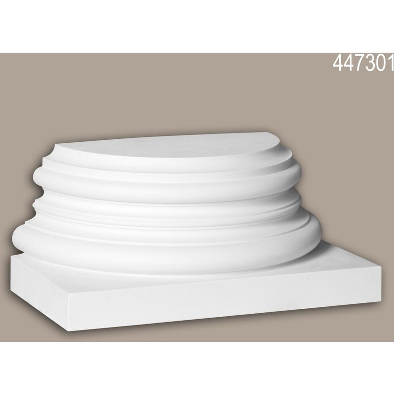 Pied de demi-colonne Profhome 447301 Moulure de façade Colonne Élément de façade style corinthien blanc