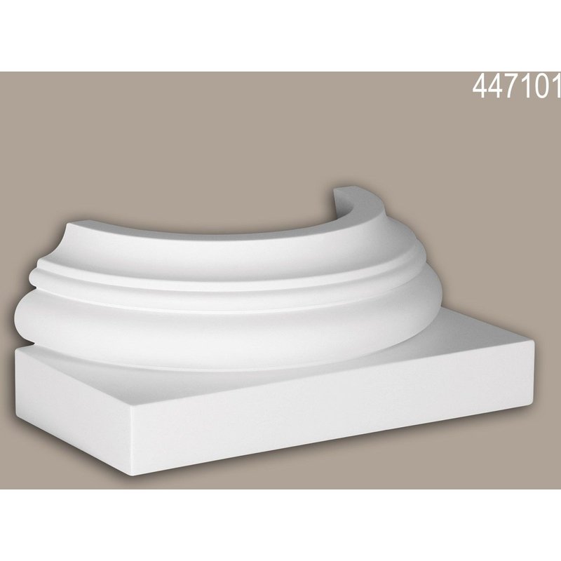 Pied de demi-colonne Profhome 447101 Moulure de façade Colonne Élément de façade style toscan blanc