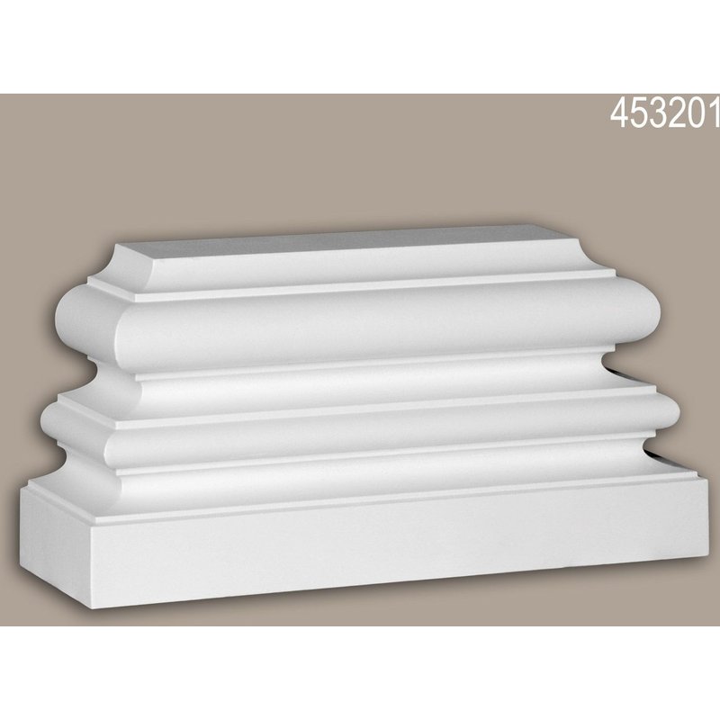 Pied de pilastre Profhome 453201 Élément de façade Pilastre Moulure exterieure style ionique blanc