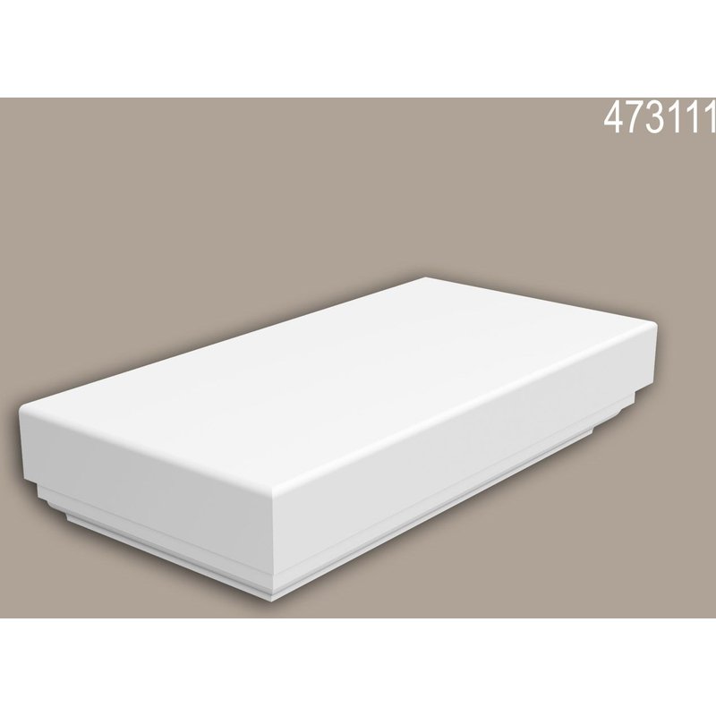 Chapeau poteau de demi-balustrade Profhome 473111 Moulure exterieure Balustrade Élément de façade style Néo-Classicisme blanc