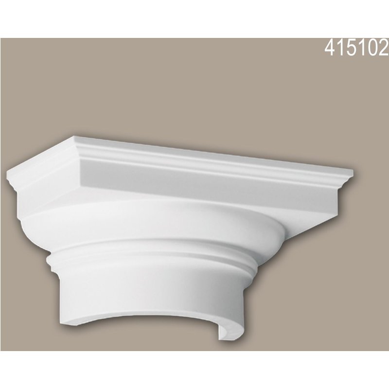 Chapiteau de demi-colonne Profhome 415102 Moulure de façade Colonne Élément de façade style toscan blanc