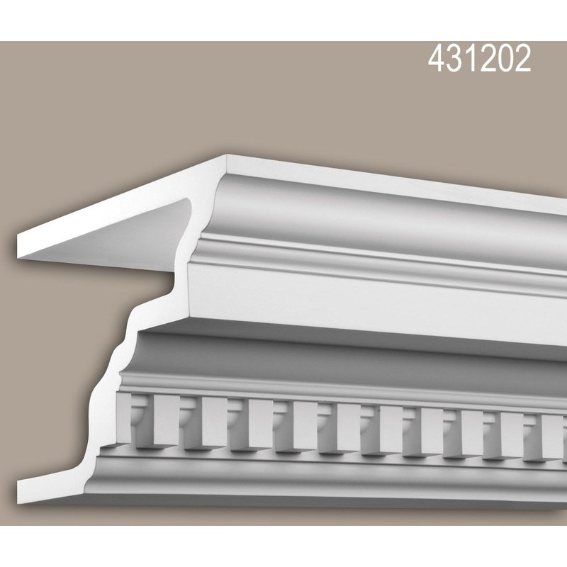 Corniche Profhome 431202 Profil de façade Moulure décorative Moulure décorative design intemporel classique blanc 2 m