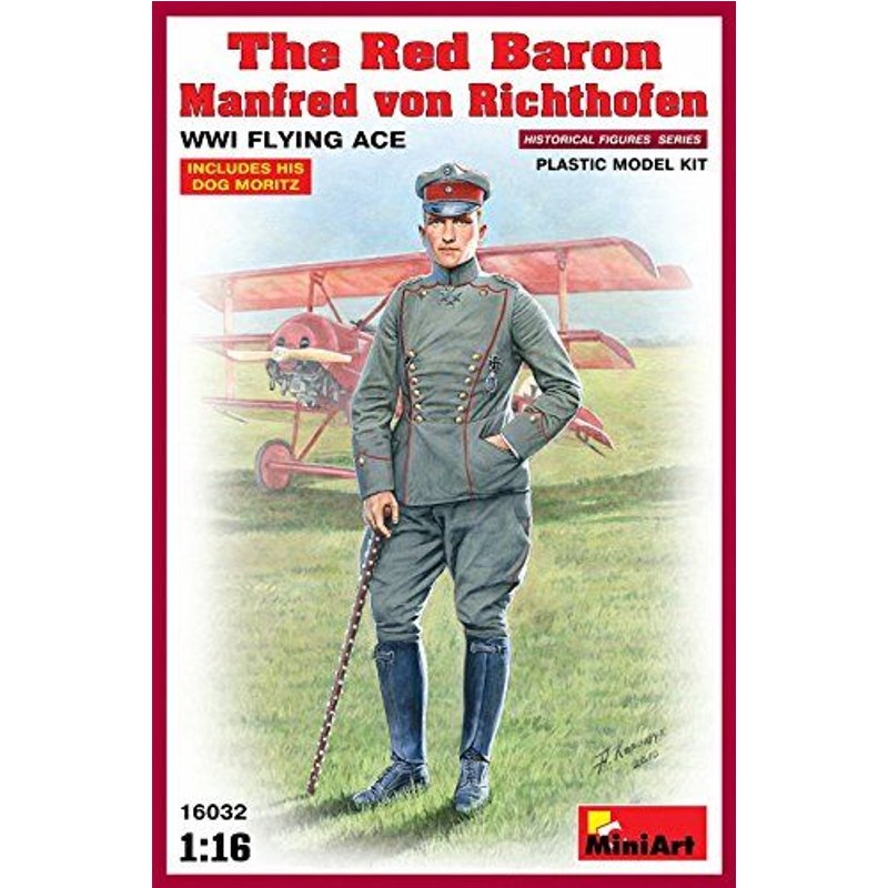 Miniart 1/16 Scale Red Baron. Manfred Von Richthofen.Ww1 Flying Ace - Historical Figures Series Plastic Model Kit #16032