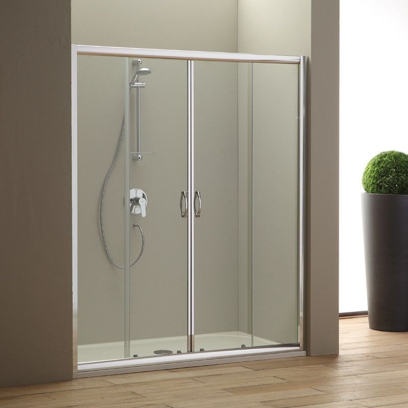 PORTE DE DOUCHE EN NICHE 160 CM GIADA EN VERRE TRANSPARENT