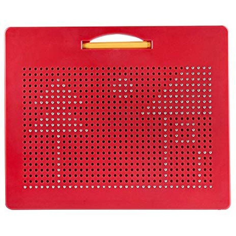 Playmags Magna Drawing Board - Fun Design & Draw Travel Tablet W/ 748 Built-In Magnetic Balls Matching Stylus Pen & Easy Carry Handle Clean Creative Fun & Stem Education For Toddlers Age 3+