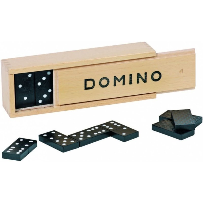 Hobbytech Jeux Des Dominos De 28 Pièces Avec Son Coffret Boite En Bois 3,7 X 1,8 Cm Noir Jeu Classique De Table Et De Société Pour Apprentissage