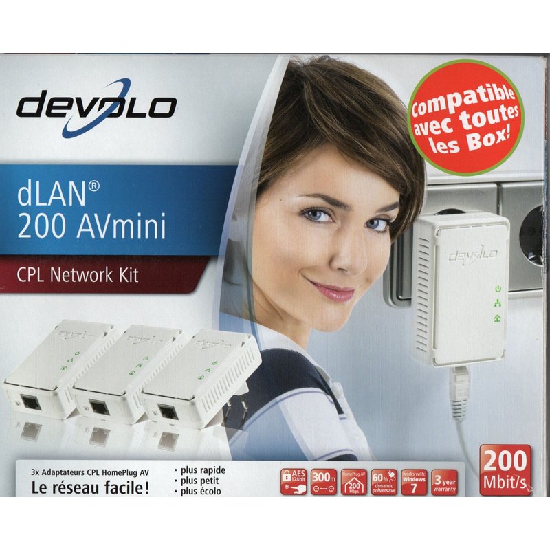 devolo dLan 200 AV Mini Network Kit - Kit de réseau - pont - HomePlug AV (HPAV)