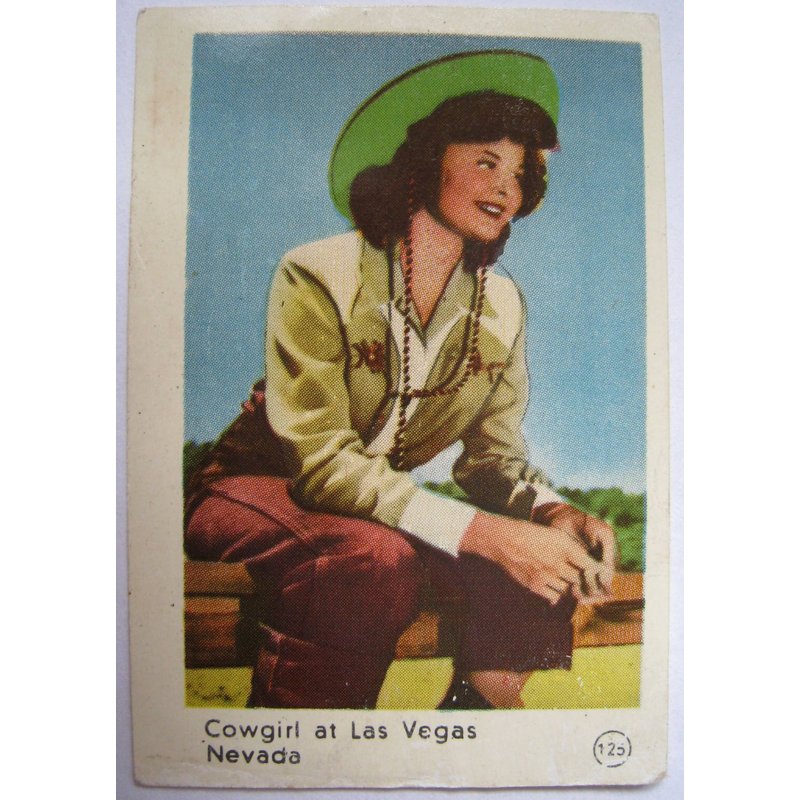Cowgirl At Las Vegas Nevada N° 125 Photo Chromos Chewing Gum Chocolat Cigarette Actrice Cinéma Vedette