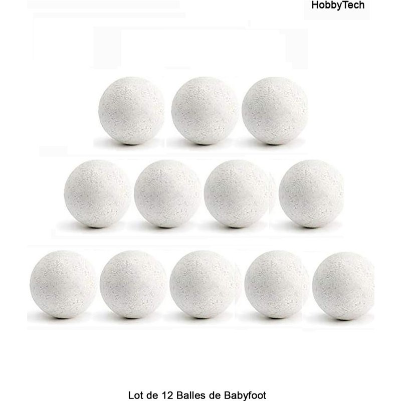Lot de 12 Balles de Babyfoot en liège Blanc HobbyTech